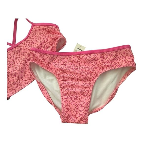 Cat & Jack ~ Girl’s Pink Leopard Spot Bikini Set ~ UPF 50+ UV Protection ~ XL 14 - Picture 7 of 8